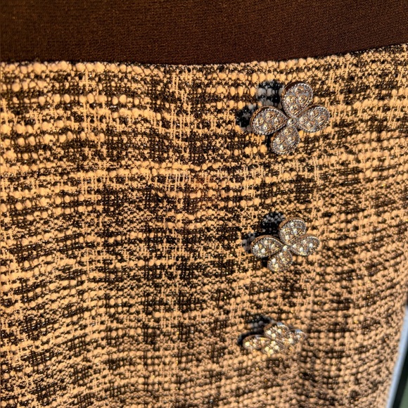 🆕 Eliza J Tweed Mock Neck Long Sleeve Dress Embellished Buttons Size 10 Office - Picture 7 of 17